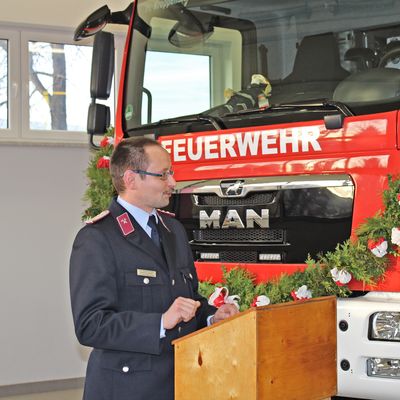Fahrzeugübergabe LF 20 Kat-S Feuerwehr Kroppenstedt, Christian Marquardt