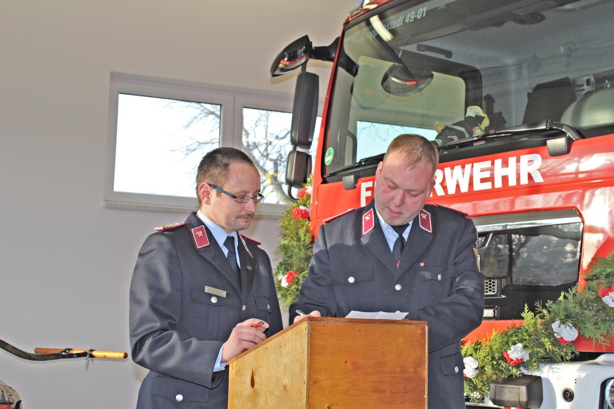 Fahrzeugübergabe LF 20 Kat-S Feuerwehr Kroppenstedt