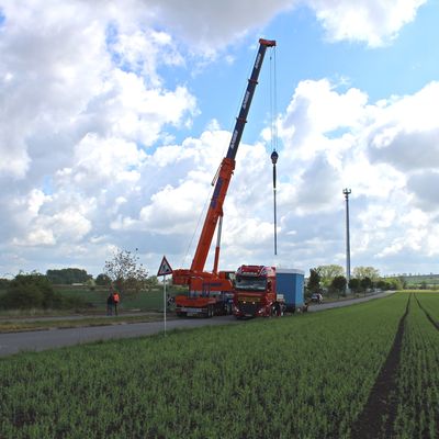 Aufstellen der POP-Station in Gröningen