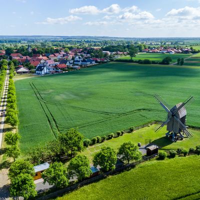 Bockwindm&uuml;hle Wulferstedt im Harzvorland bei Magdeburg / Oschersleben