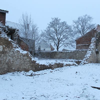 Bauflche in Kroppenstedt bei Hadmersleben - Mauer zum Nachbarn