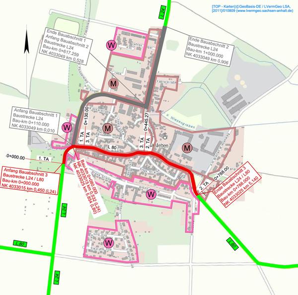 Bauabschnitte Landesstraße Großalsleben 2021/2022