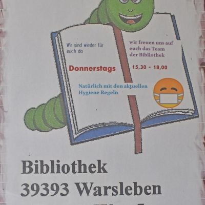 Der Bcherwurm ist das Markenzeichen der Warsleber Bibliothek, die jeden Donnerstag von 15.30 Uhr bis 18 Uhr geffnet ist.