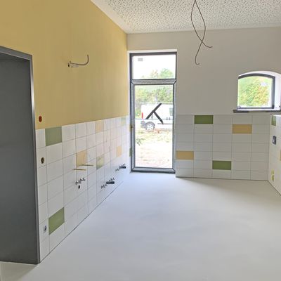 Blick in den Sanitärbereich der Kindertagesstätte Edelhof