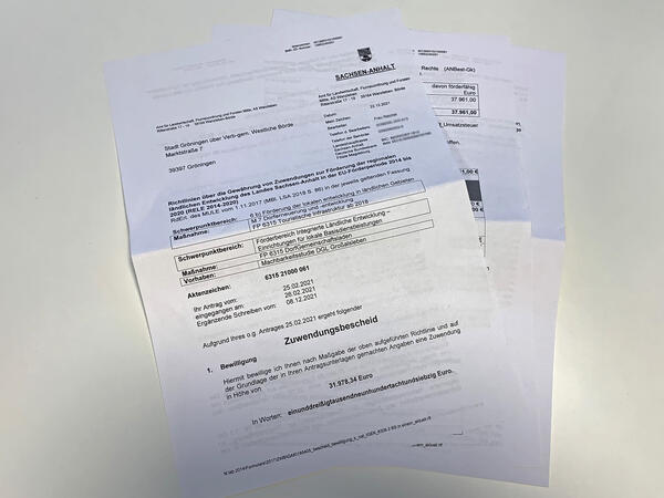 Fördermittelbescheid Machbarkeitsstudie Dorfgemeinschaftsladen Großalsleben