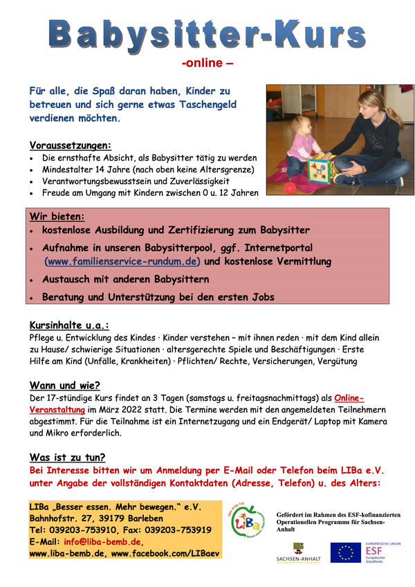 WerbungBabysitterkurse2022