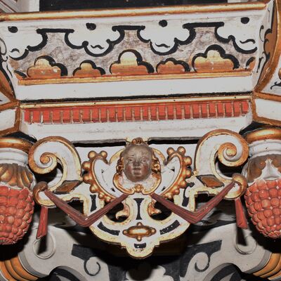 Ornamente der Kanzel der Grninger Martini-Kirche.