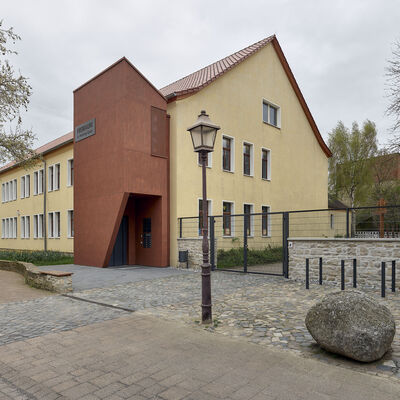 Außenansicht Freiraum Co-Working Space in der Stadt Kroppenstedt ( Verbandsgemeinde Westliche Börde ) - Gründerzentrum - bei Magdeburg, Halberstadt, Quedlinburg, Wernigerode