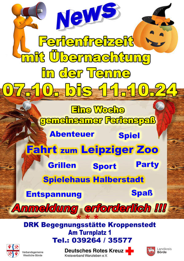 Flyer Herbstferienfreizeit