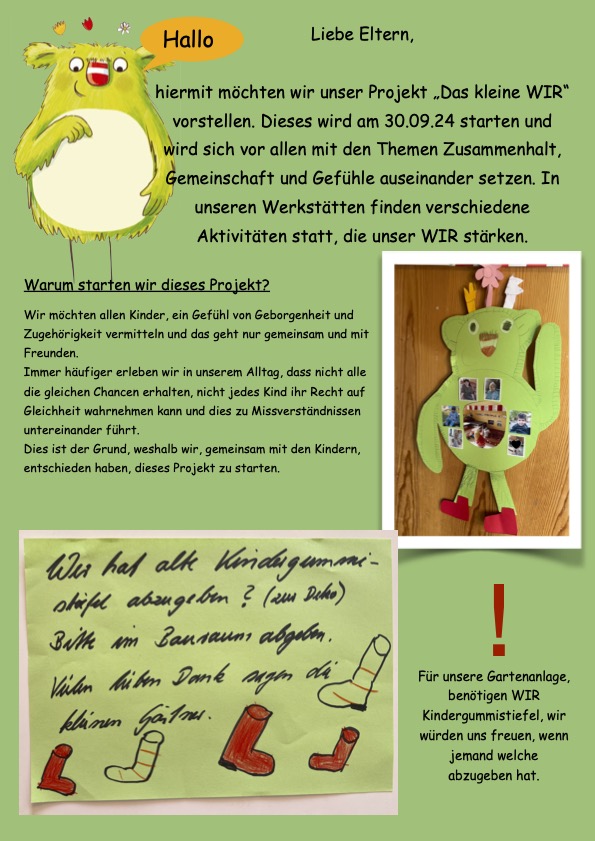 Unsere Woche- Die Kita Rasselbande informiert