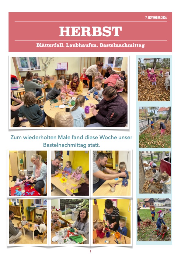 Unsere Woche- Die Kita Rasselbande informiert