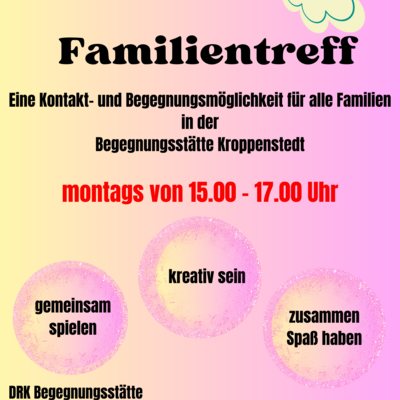 Familientreff in der DRK-Begegnungsst&auml;tte Kroppenstedt