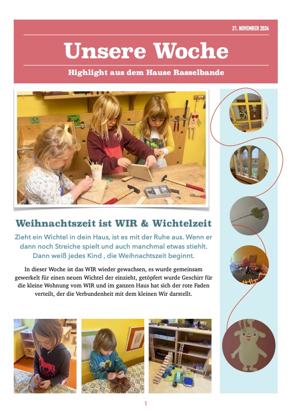 Unsere Woche- Die Kita Rasselbande informiert
