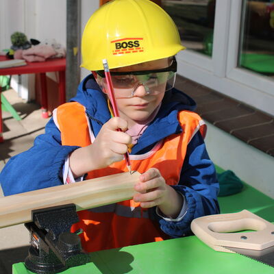 Betreten der Baustelle nur f&uuml;r Kinder - Erwachsenen nur in Begleitung von Kindern - Kita Krottorf
