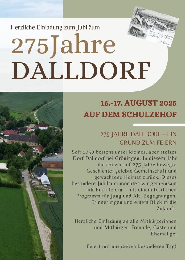 Flyer 275 Jahrfeier Dalldorf vorn