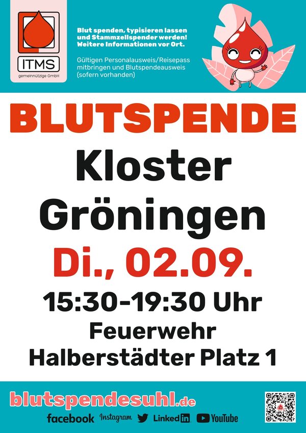 02.09. Kloster Gröningen Blutspende