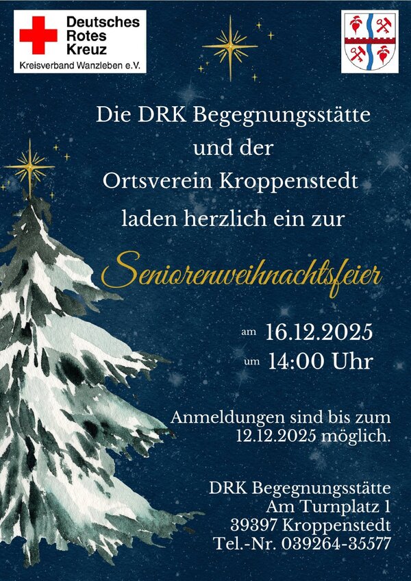 Flyer Seniorenweihnachtsfeier