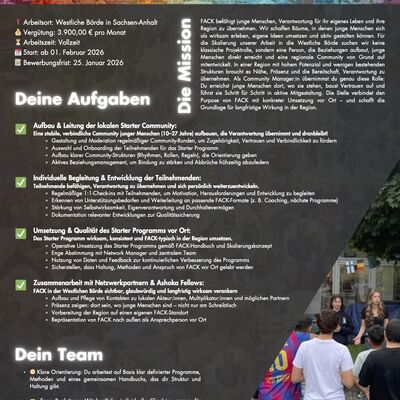Stellenausschreibung Community-Manager:in (m/w/d) - Jugendarbeit neu denken in der Westlichen B&ouml;rde