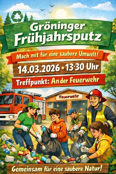 Gr&ouml;ninger Fr&uuml;hjahrsputz 2026 - M&uuml;llsammelaktion der Feuerwehr Gr&ouml;ningen f&uuml;r eine saubere Natur