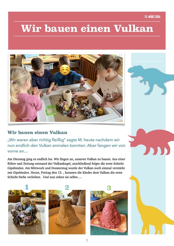 Kinder bauen einen Vulkan - Kreatives Lernprojekt in der Kita Kroppenstedt