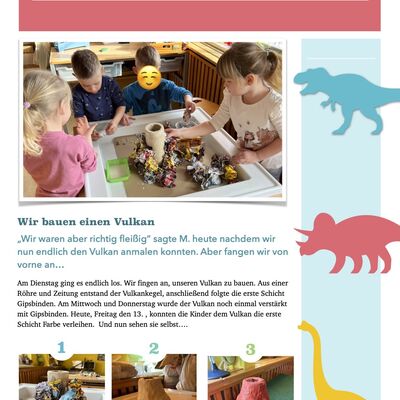 Kinder bauen einen Vulkan - Kreatives Lernprojekt in der Kita Kroppenstedt