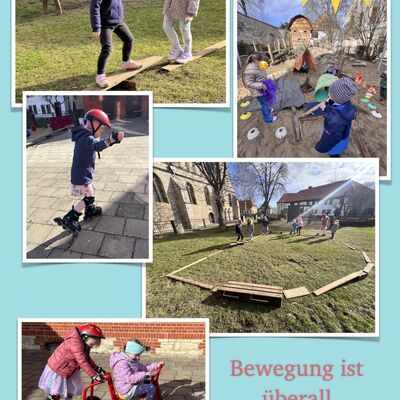 Bewegung und Spiel im Au&szlig;enbereich der Kita Kroppenstedt