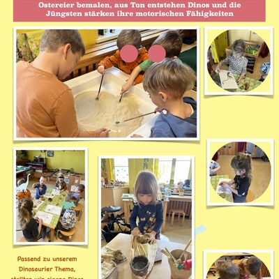 Kita Westliche B&ouml;rde Kroppenstedt - Kreatives Lernen mit Dinosaurier-Projekt und Tonarbeiten