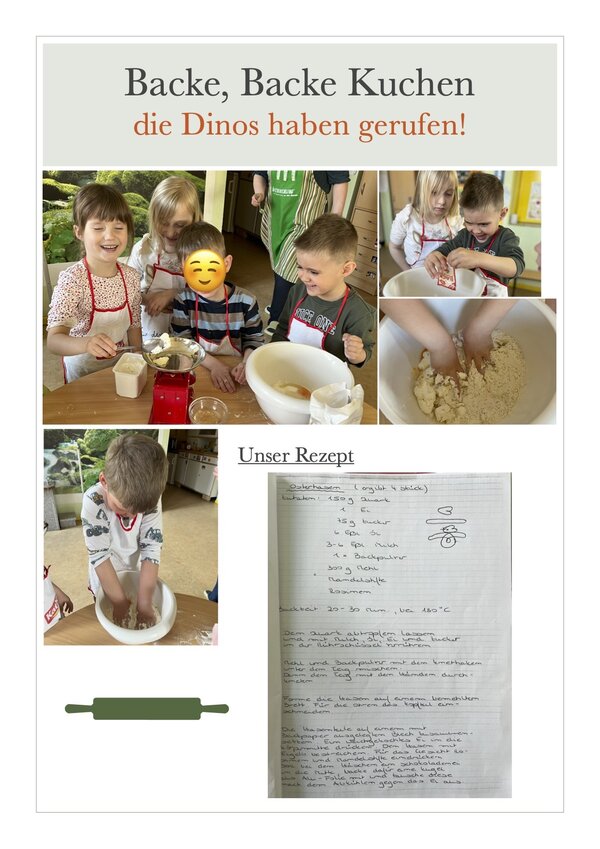 Kita Rasselbande Kroppenstedt - Kinder backen Dino-Kuchen in der Westlichen B&ouml;rde