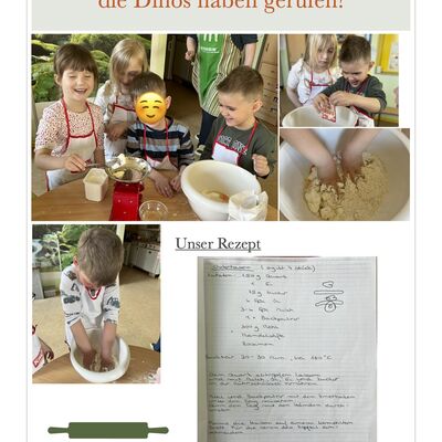 Kita Rasselbande Kroppenstedt - Kinder backen Dino-Kuchen in der Westlichen B&ouml;rde