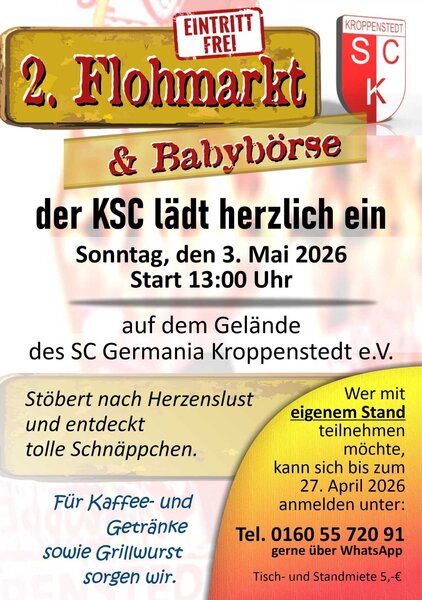 2. Flohmarkt & Babyb&ouml;rse in Kroppenstedt - St&ouml;bern, Verkaufen & Familienzeit