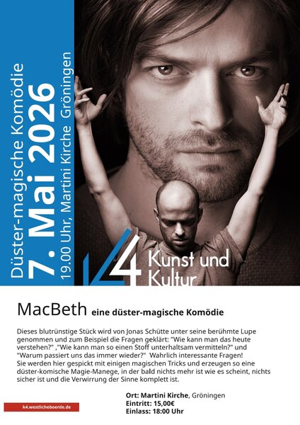 MacBeth - d&uuml;ster-magische Kom&ouml;die in der Martini Kirche Gr&ouml;ningen am 7. Mai 2026