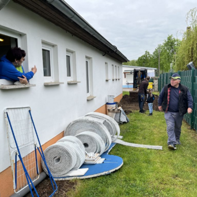 Arbeitseinsatz im Freibad Gro&szlig;alsleben - Vorbereitung der Technik und Ausstattung