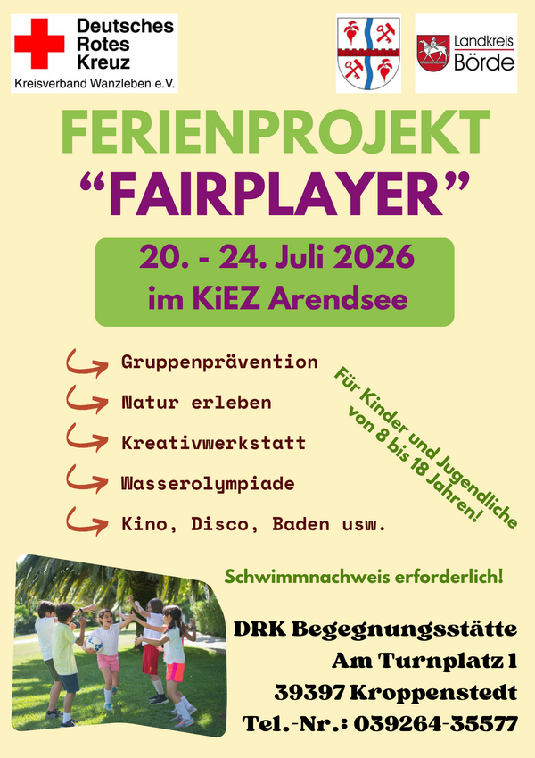 Ferienprojekt Fairplayer 2026 im KiEZ Arendsee
