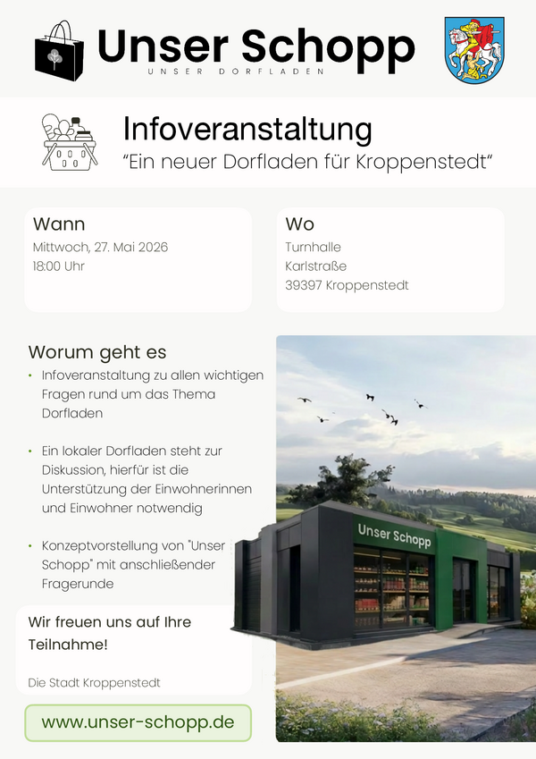 Infoveranstaltung &raquo;Unser Schopp&laquo; - Dorfladen f&uuml;r Kroppenstedt