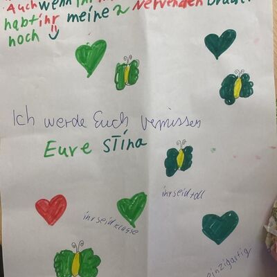 Ein r&uuml;hrender Brief eines Hortkindes w&uuml;rdigt die sch&ouml;ne gemeinsame Zeit im Hort &raquo;Villa Einstein&laquo; in Ausleben.