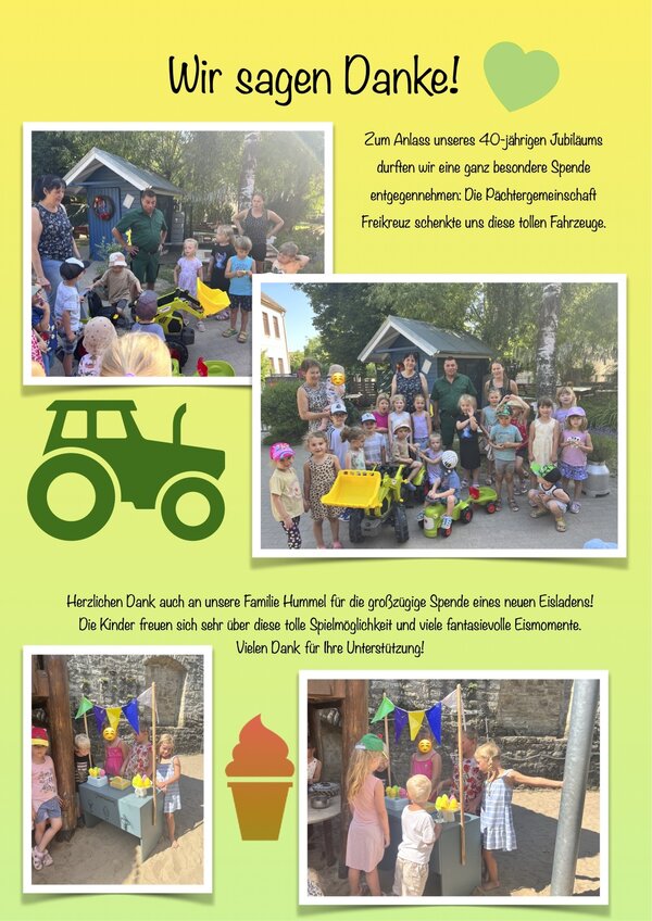 Kita &raquo;Rasselbande&laquo; Kroppenstedt sagt Danke f&uuml;r Spenden