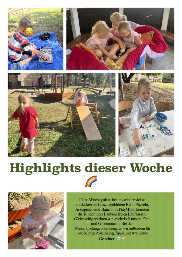 Highlights der Woche in der Kita Rasselbande Kroppenstedt