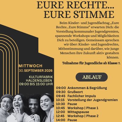 Kinder- und Jugendfachtag &raquo;Eure Rechte ... Eure Stimme&laquo; - Programm