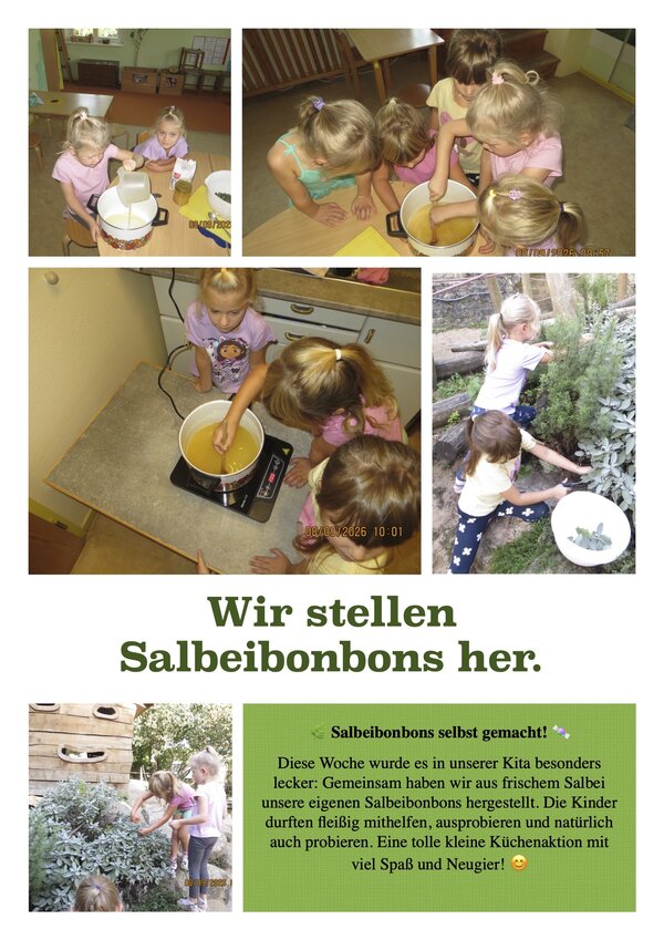 Salbeibonbons selbst gemacht in der Kita Rasselbande